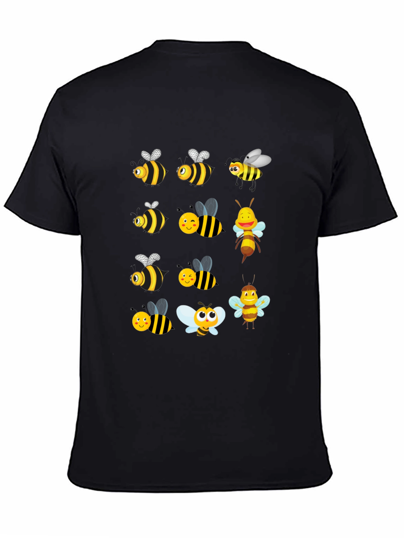 Cartoon Bee T-Shirt - Black Graphic Tee
