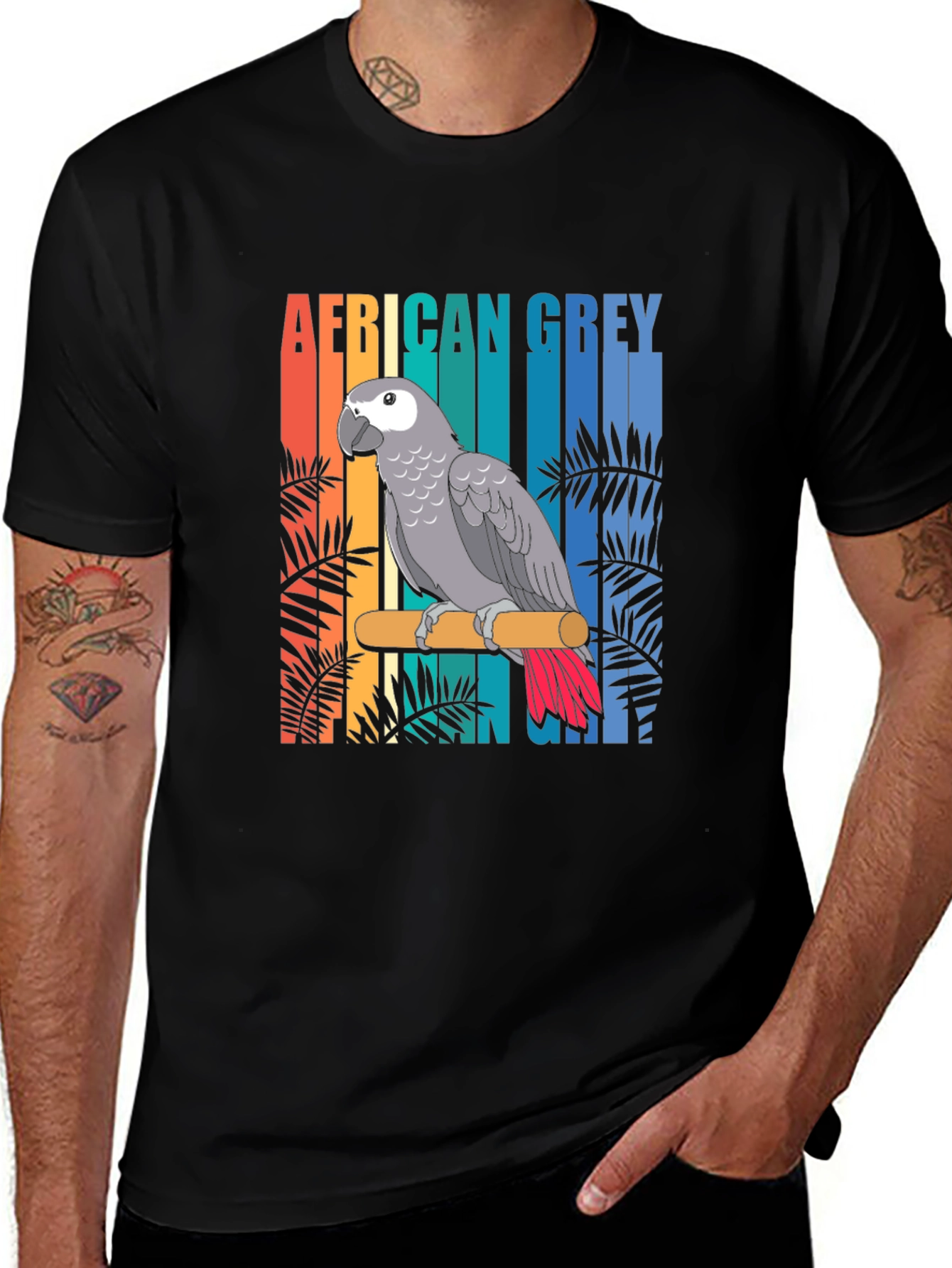 African Grey Parrot Graphic T-Shirt