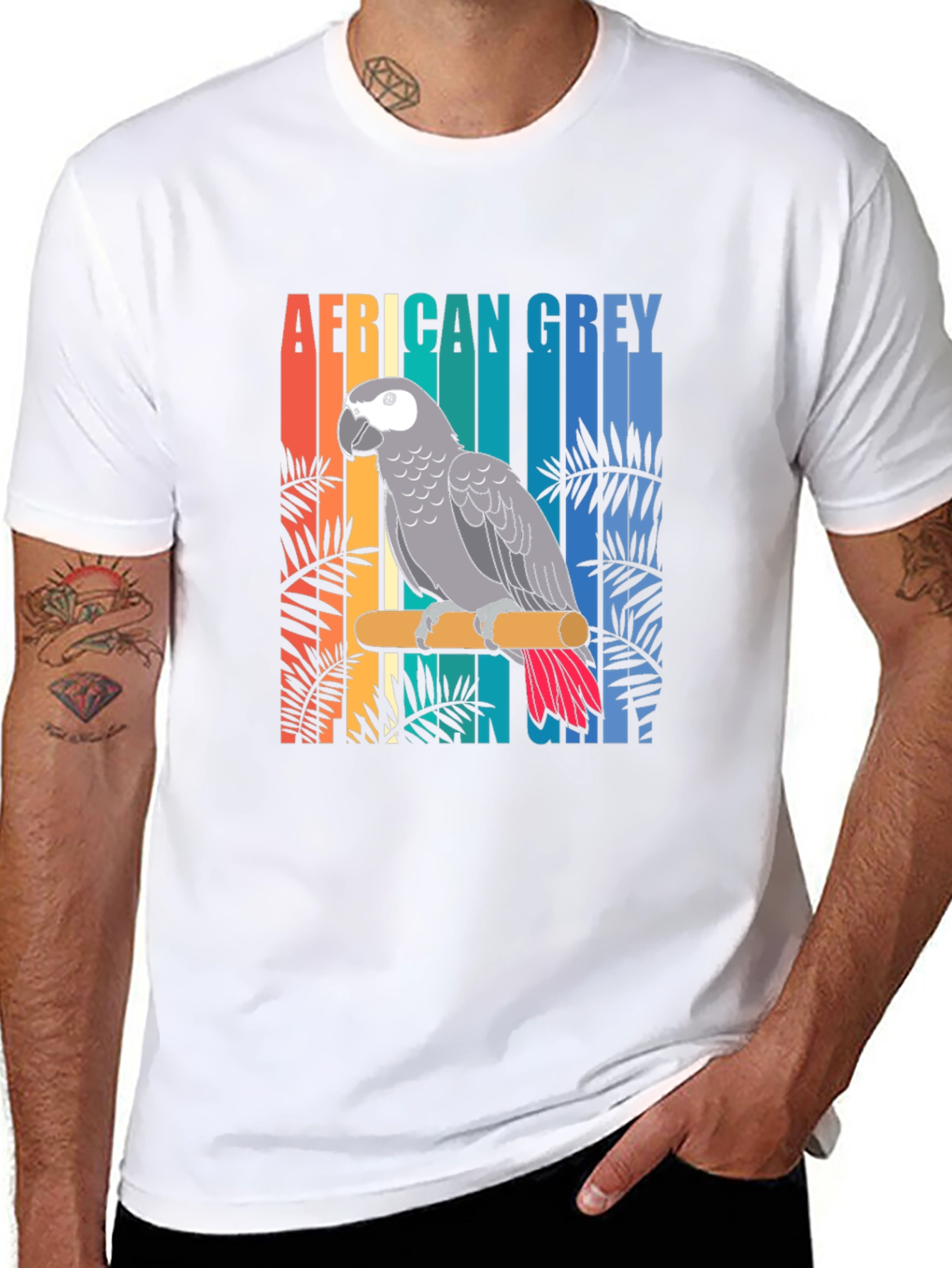 African Grey Parrot Graphic T-Shirt