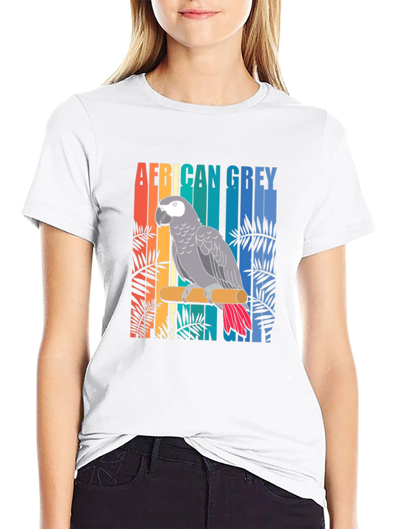 African Grey Parrot Graphic T-Shirt