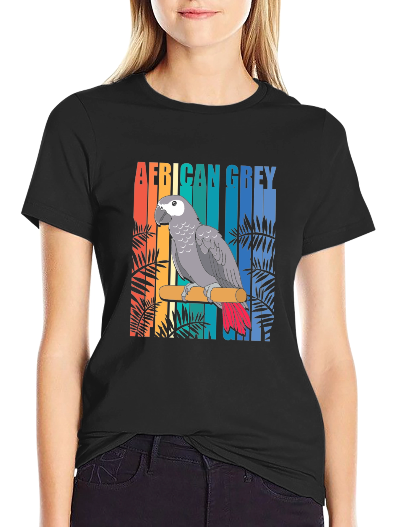 African Grey Parrot Graphic T-Shirt