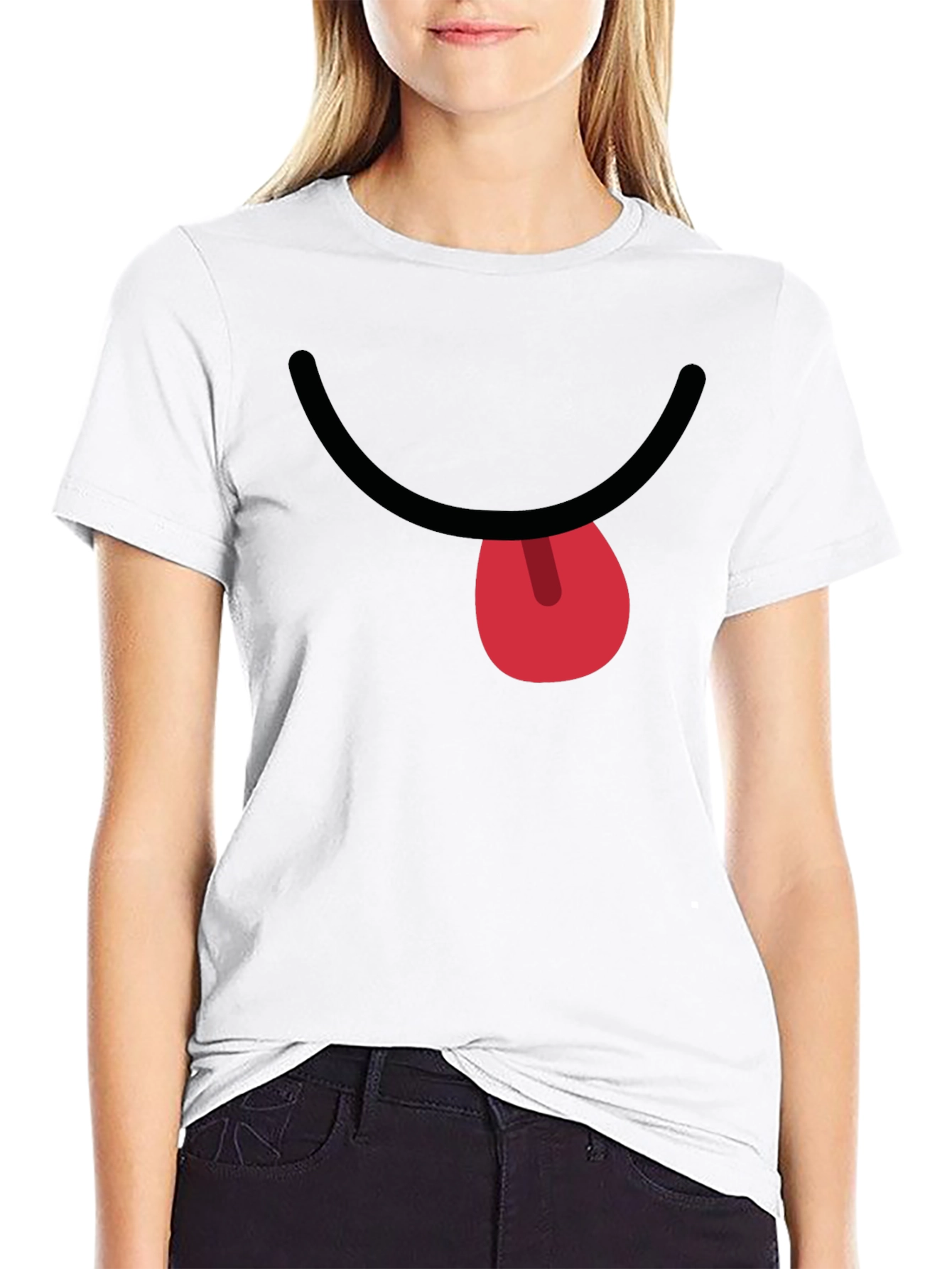 Funny Face Graphic T-Shirt - Black