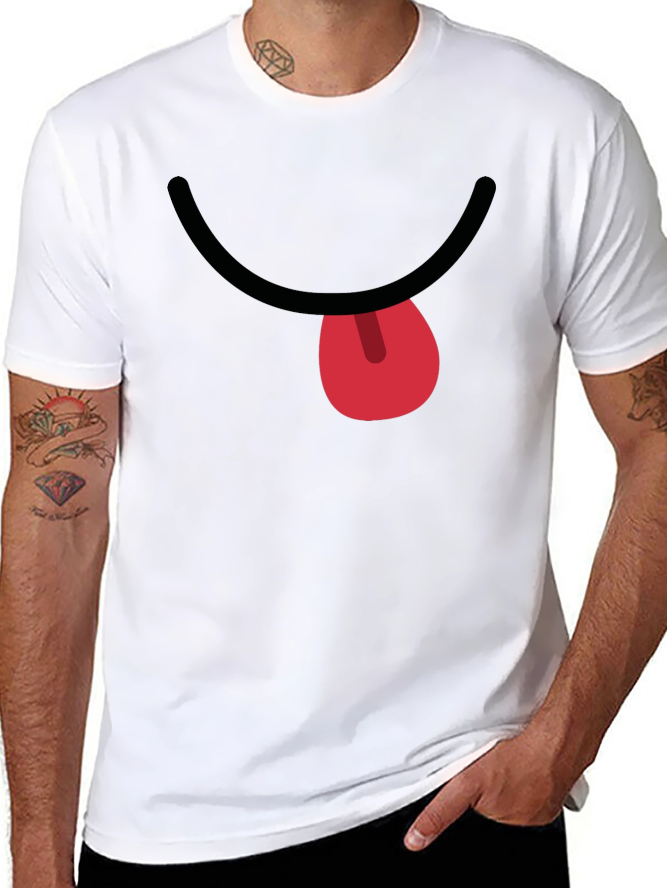 Funny Face Graphic T-Shirt - Black