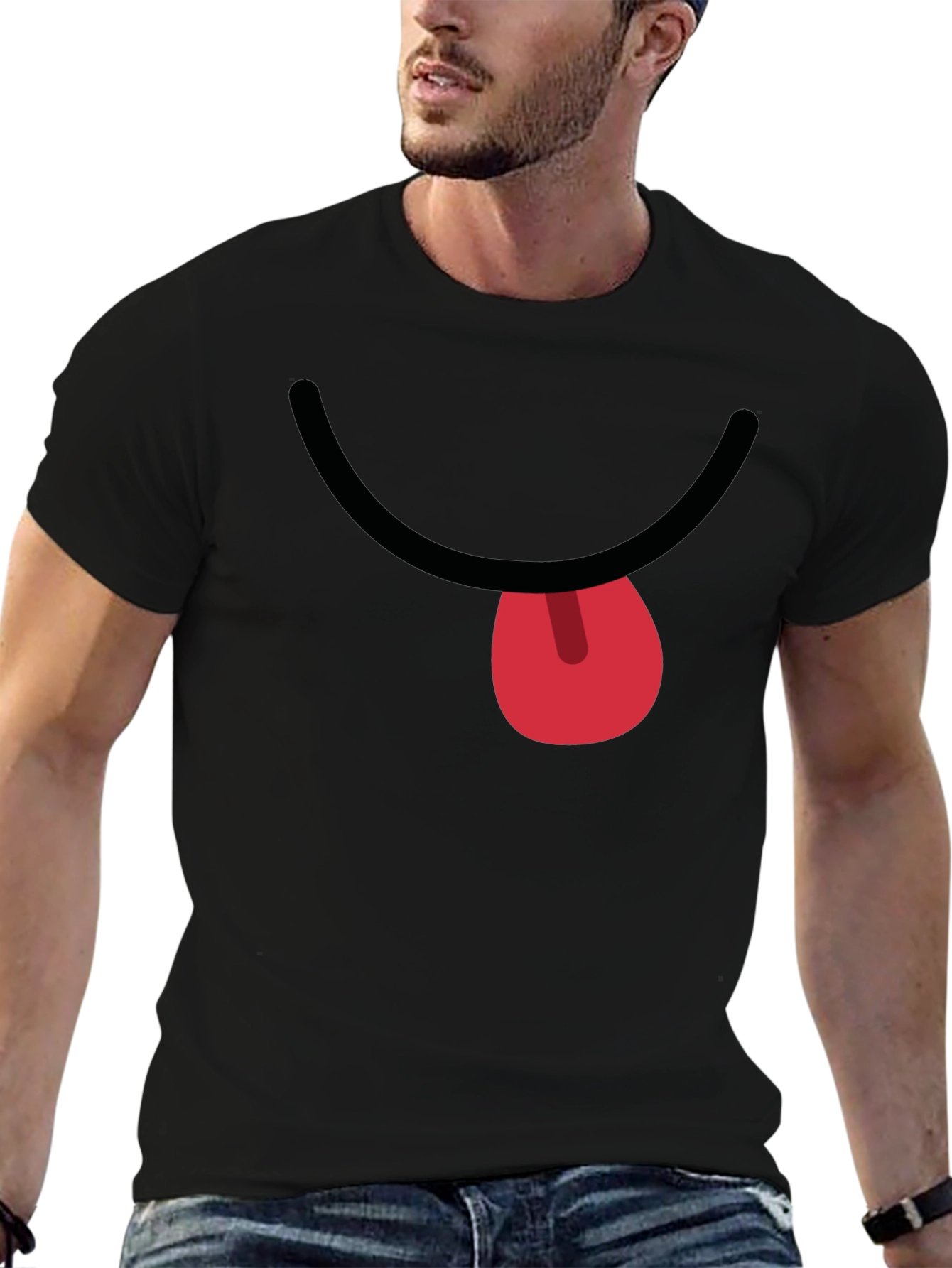 Funny Face Graphic T-Shirt - Black