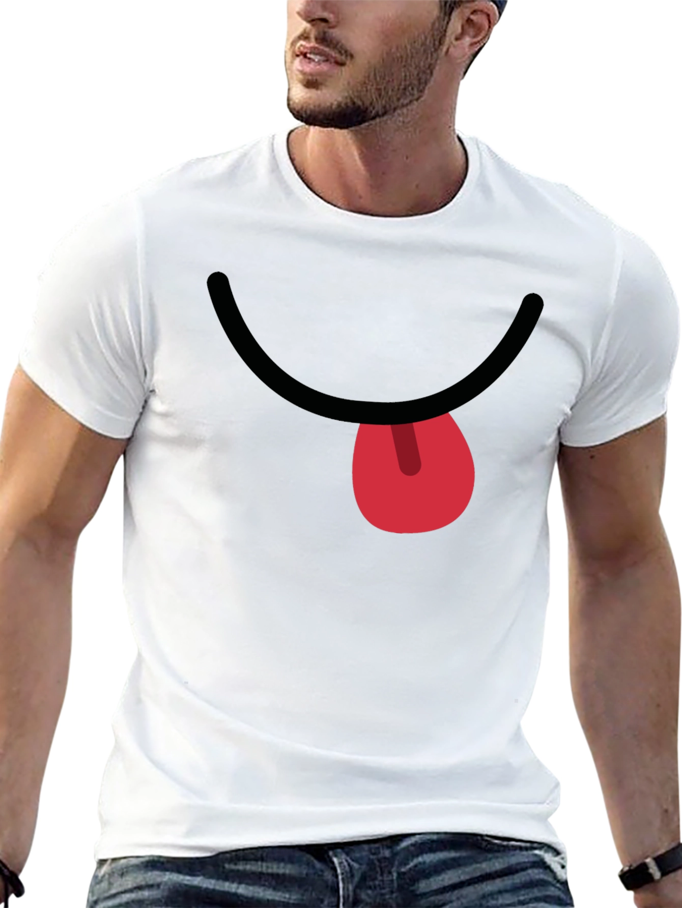 Funny Face Graphic T-Shirt - Black