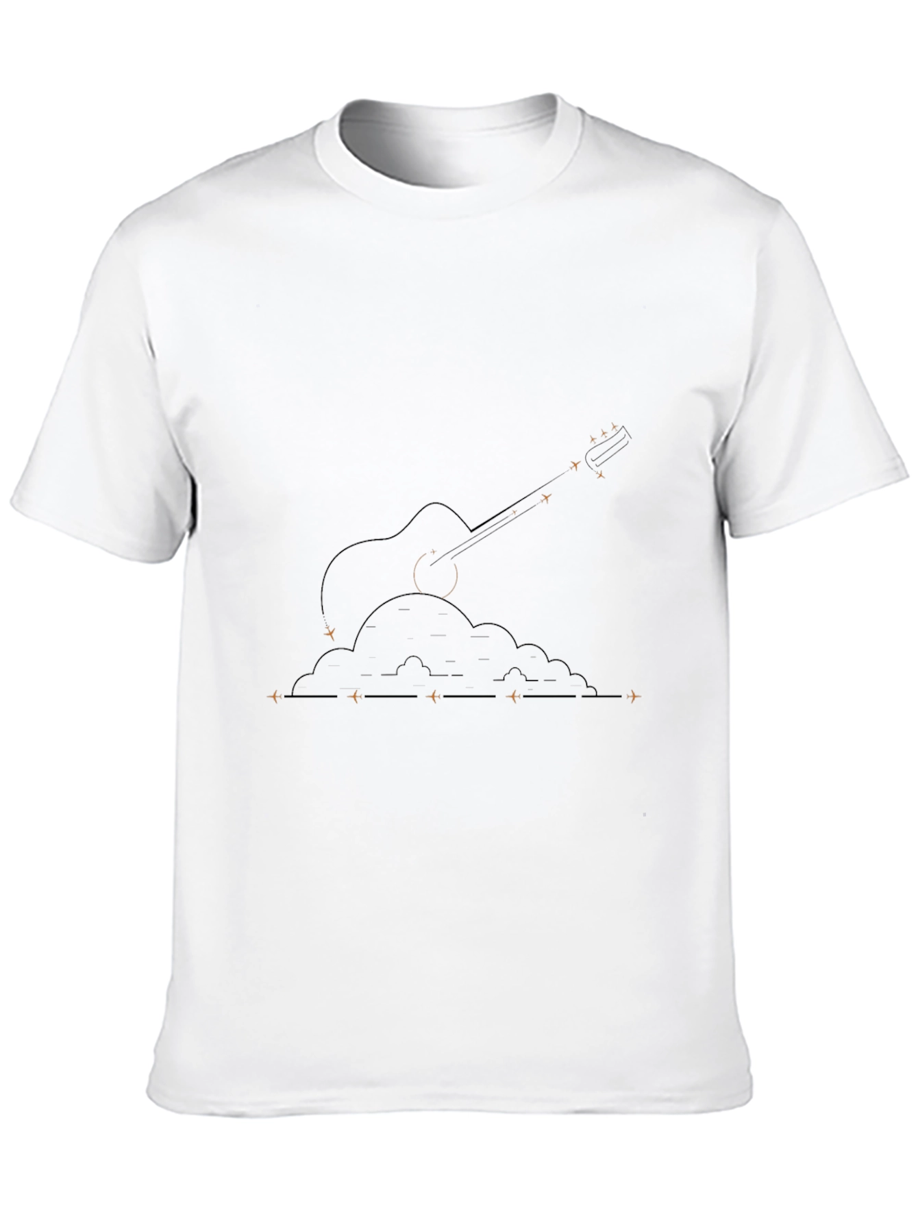 Guitar Plane Ride Black T-Shirt