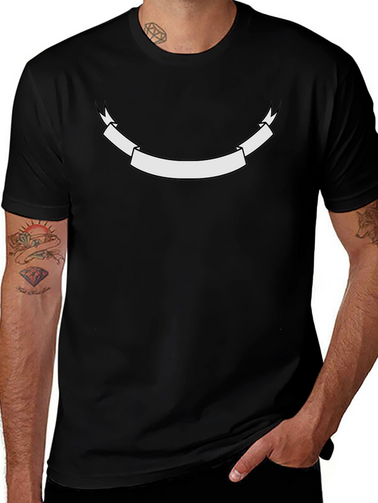 Mens Black Graphic Tee - Customizable Banner Design
