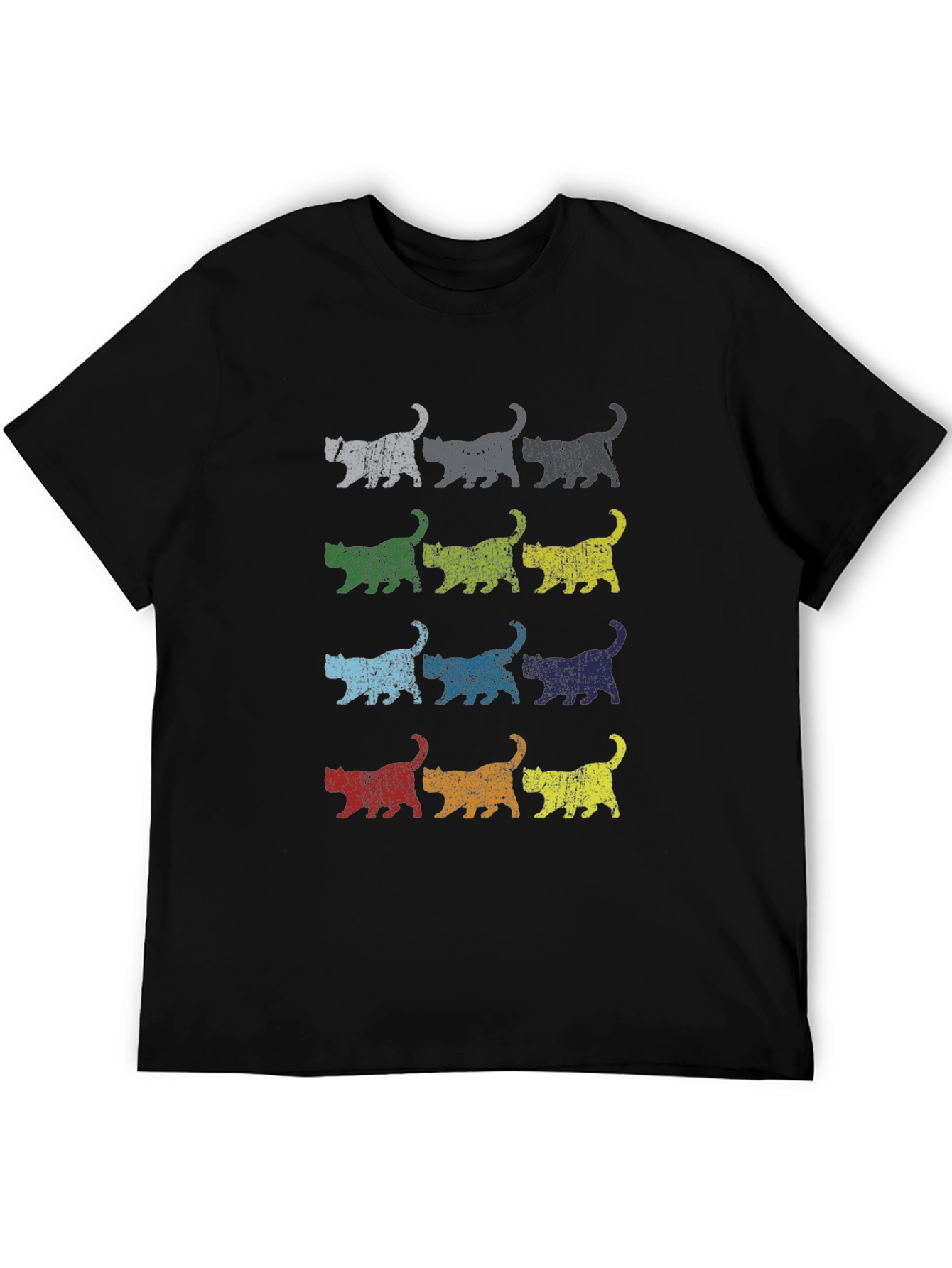 Retro Cats Graphic Tee - Distressed Style