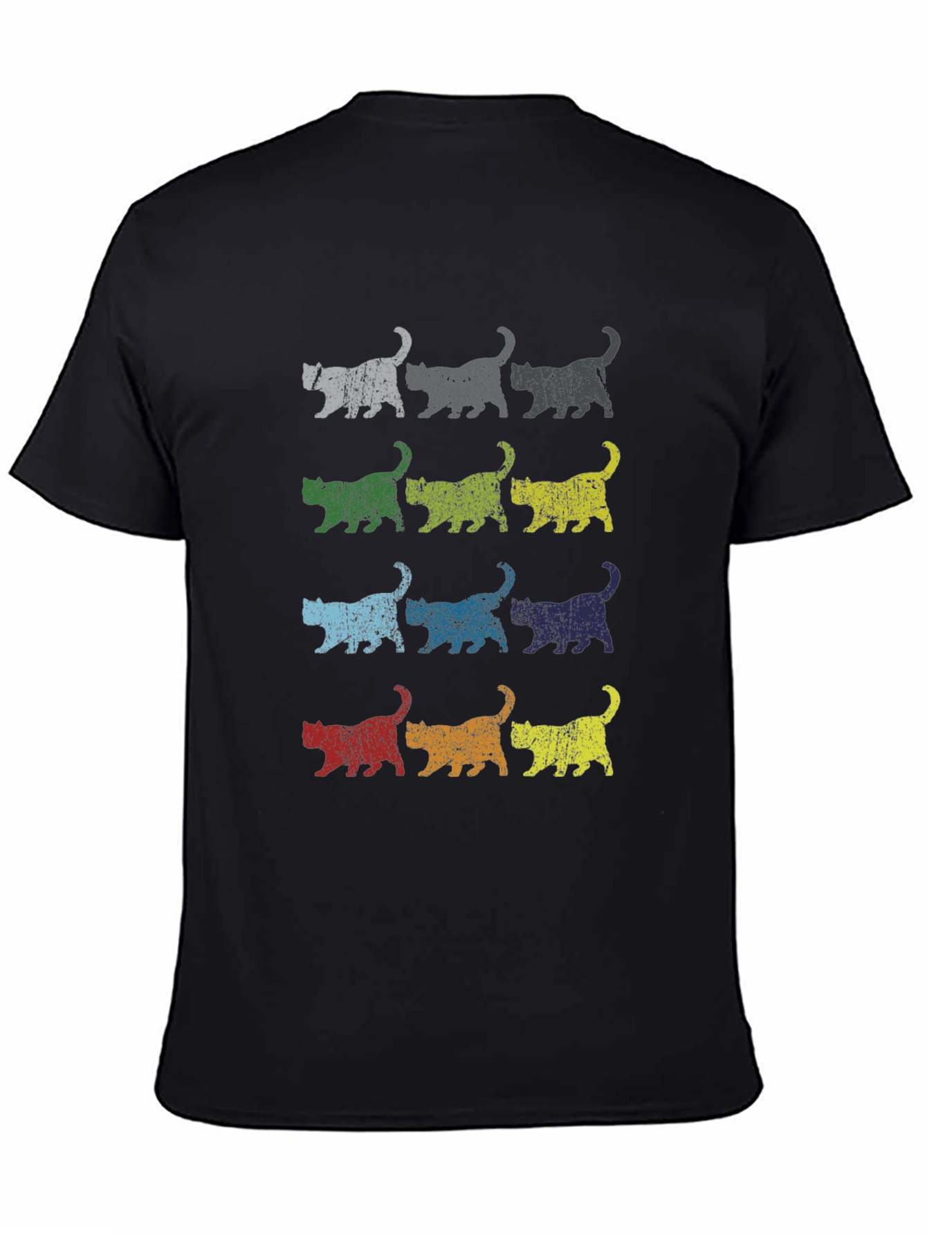 Retro Cats Graphic Tee - Distressed Style