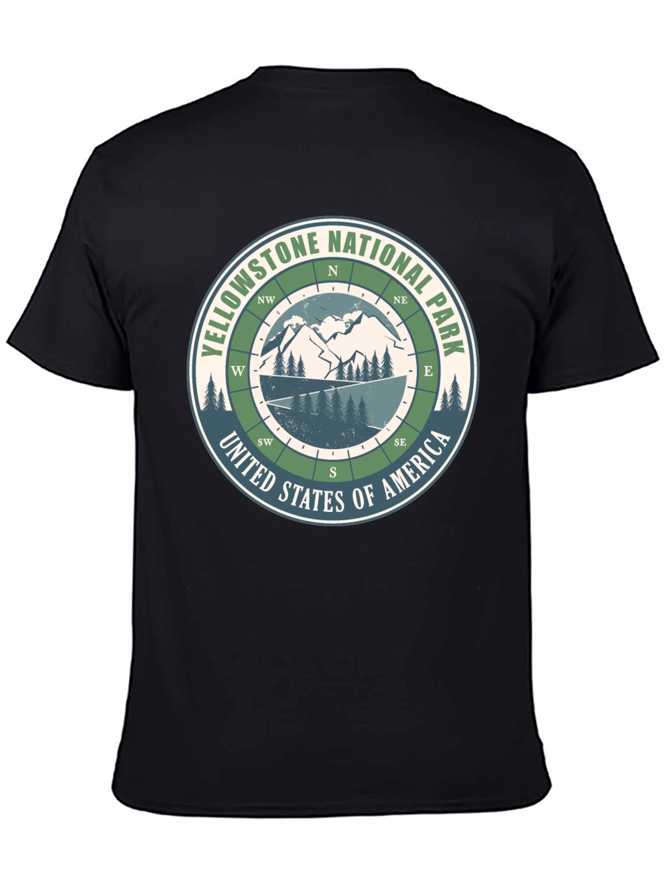 Yellowstone National Park Compass Graphic T-Shirt