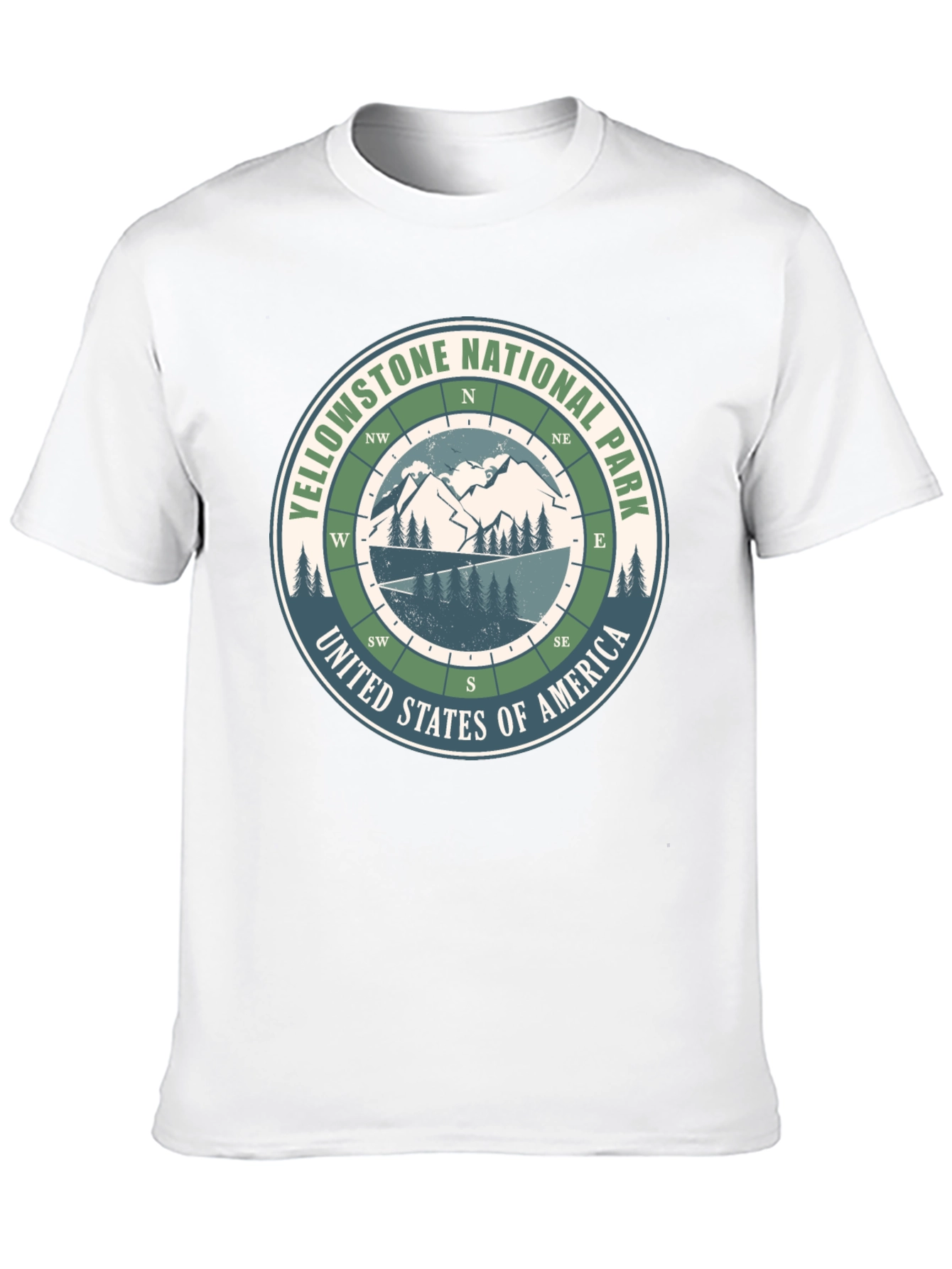 Yellowstone National Park Compass Graphic T-Shirt