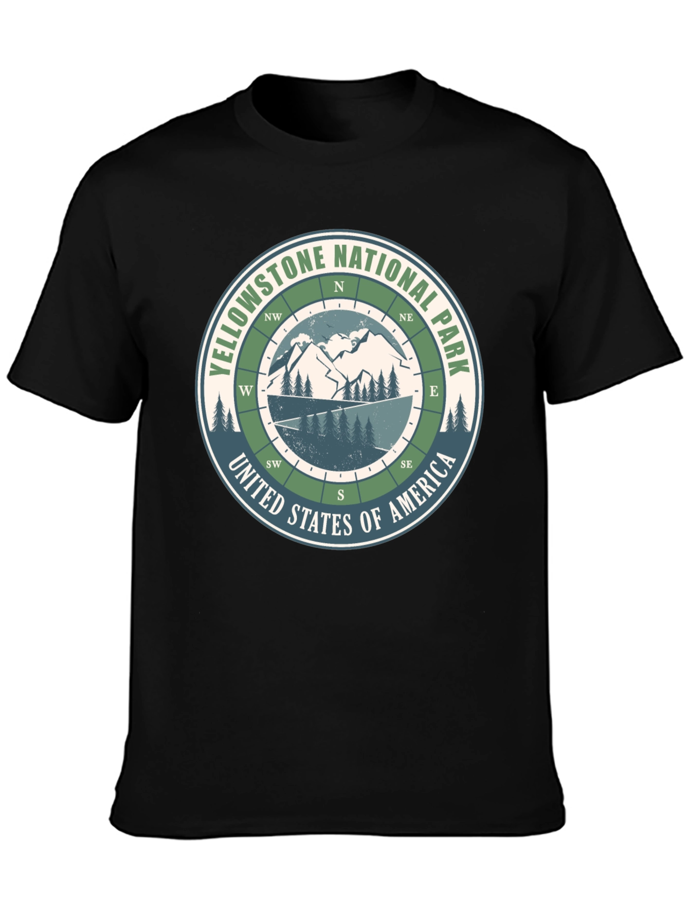 Yellowstone National Park Compass Graphic T-Shirt