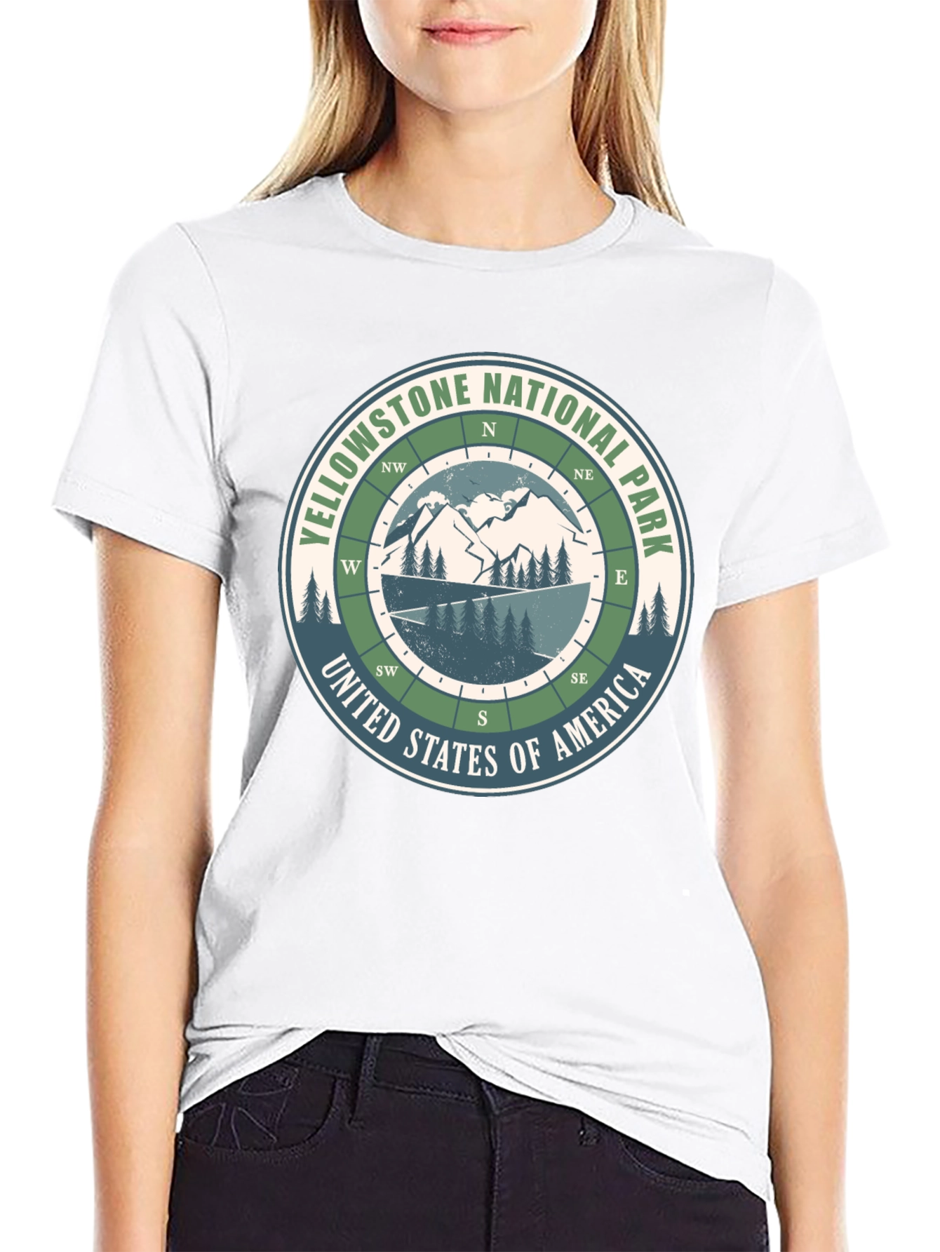 Yellowstone National Park Compass Graphic T-Shirt