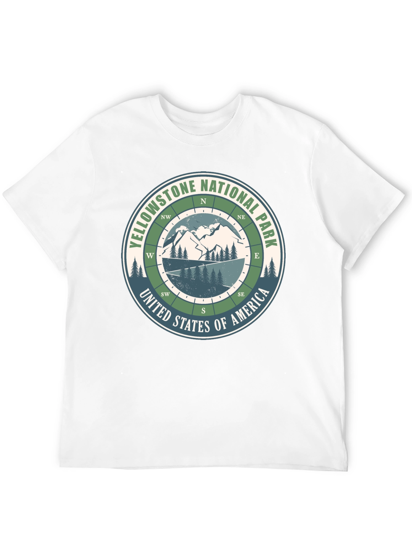 Yellowstone National Park Compass Graphic T-Shirt