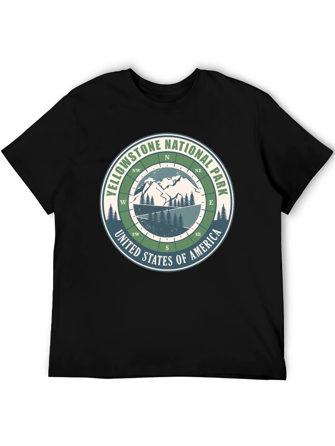 Yellowstone National Park Compass Graphic T-Shirt