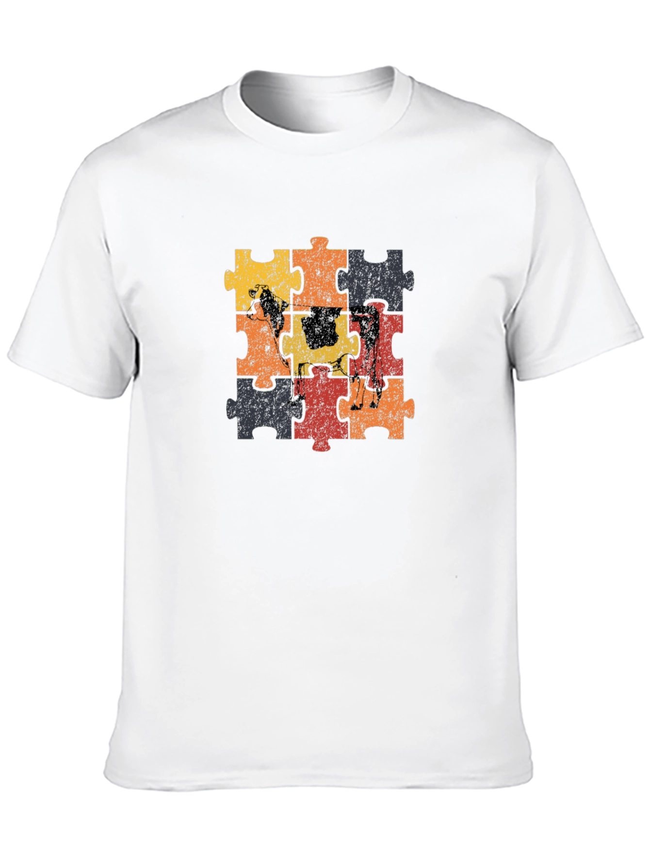 Cow Puzzle Piece Graphic T-Shirt