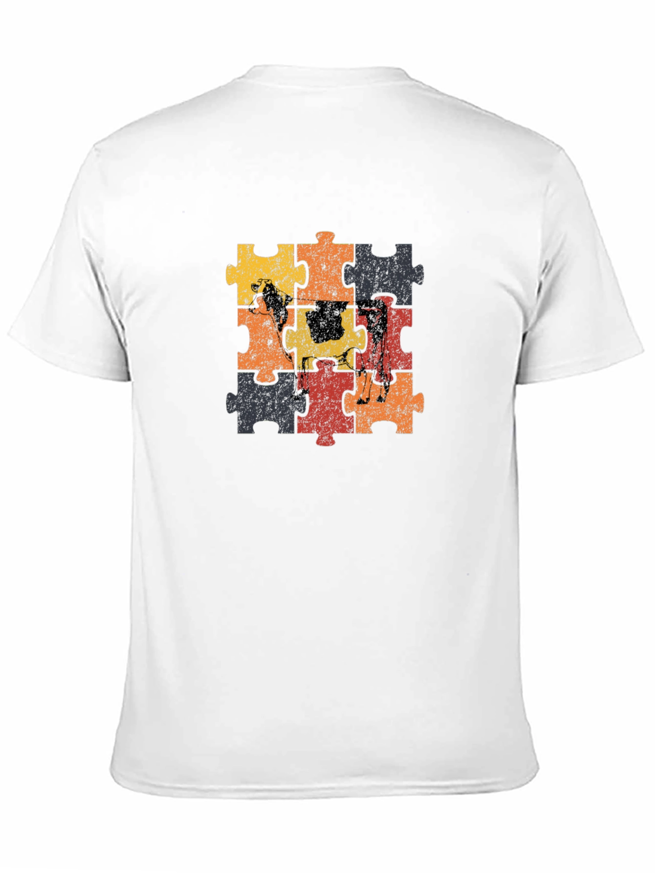 Cow Puzzle Piece Graphic T-Shirt