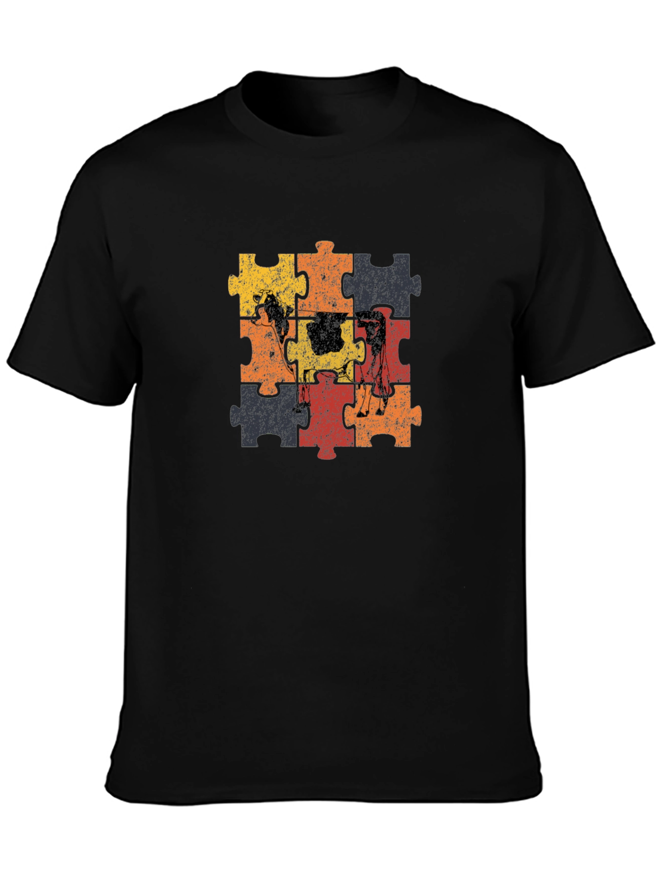 Cow Puzzle Piece Graphic T-Shirt