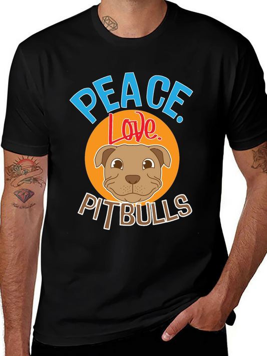Peace Love Pitbulls Graphic Tee