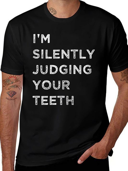 Silently Judging Teeth Graphic T-Shirt