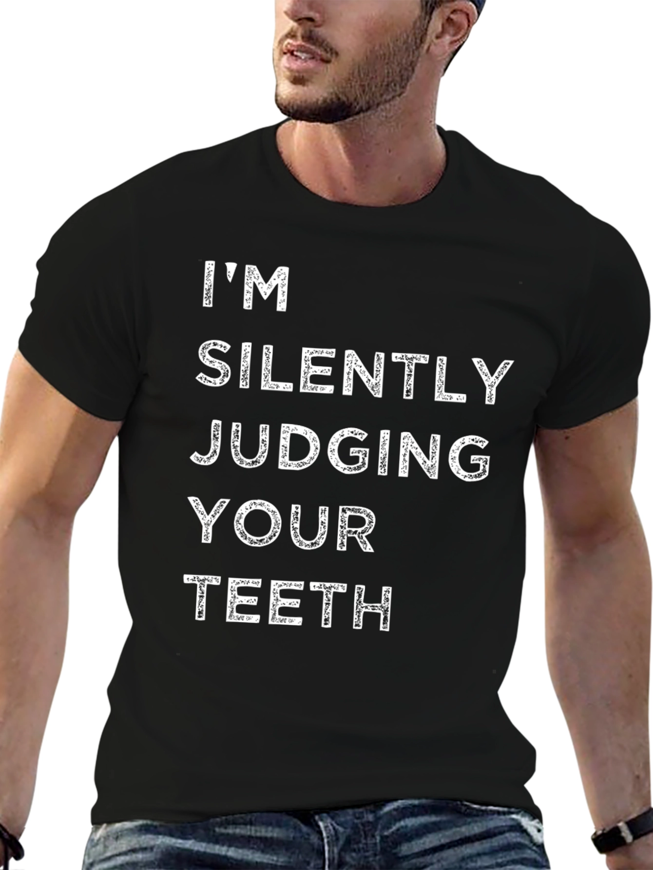 Silently Judging Teeth Graphic T-Shirt