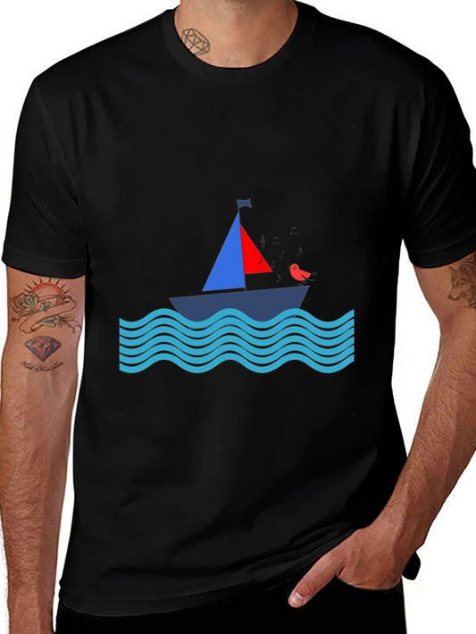 Sailboat Graphic T-Shirt - Nautical Theme