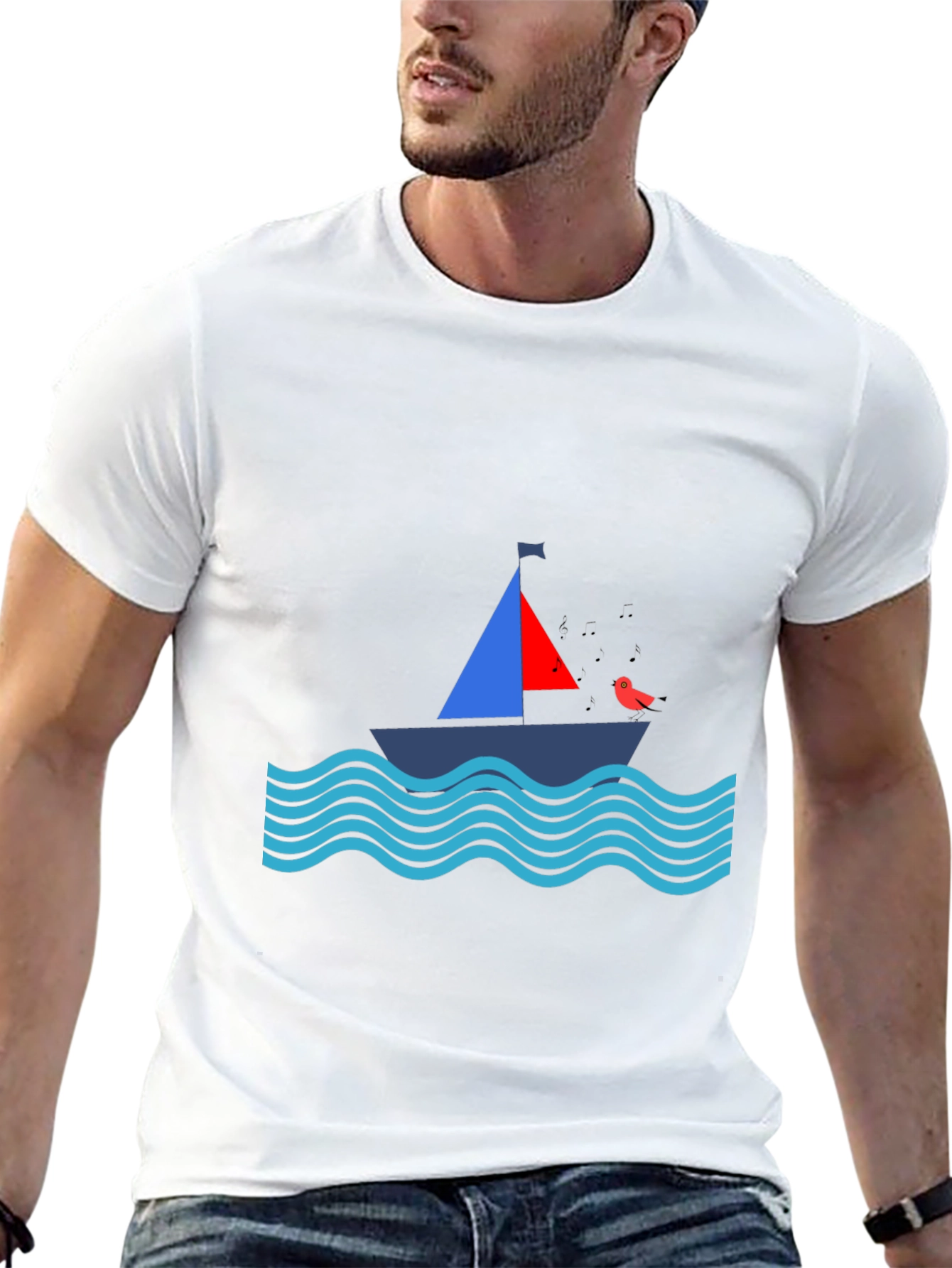 Sailboat Graphic T-Shirt - Nautical Theme