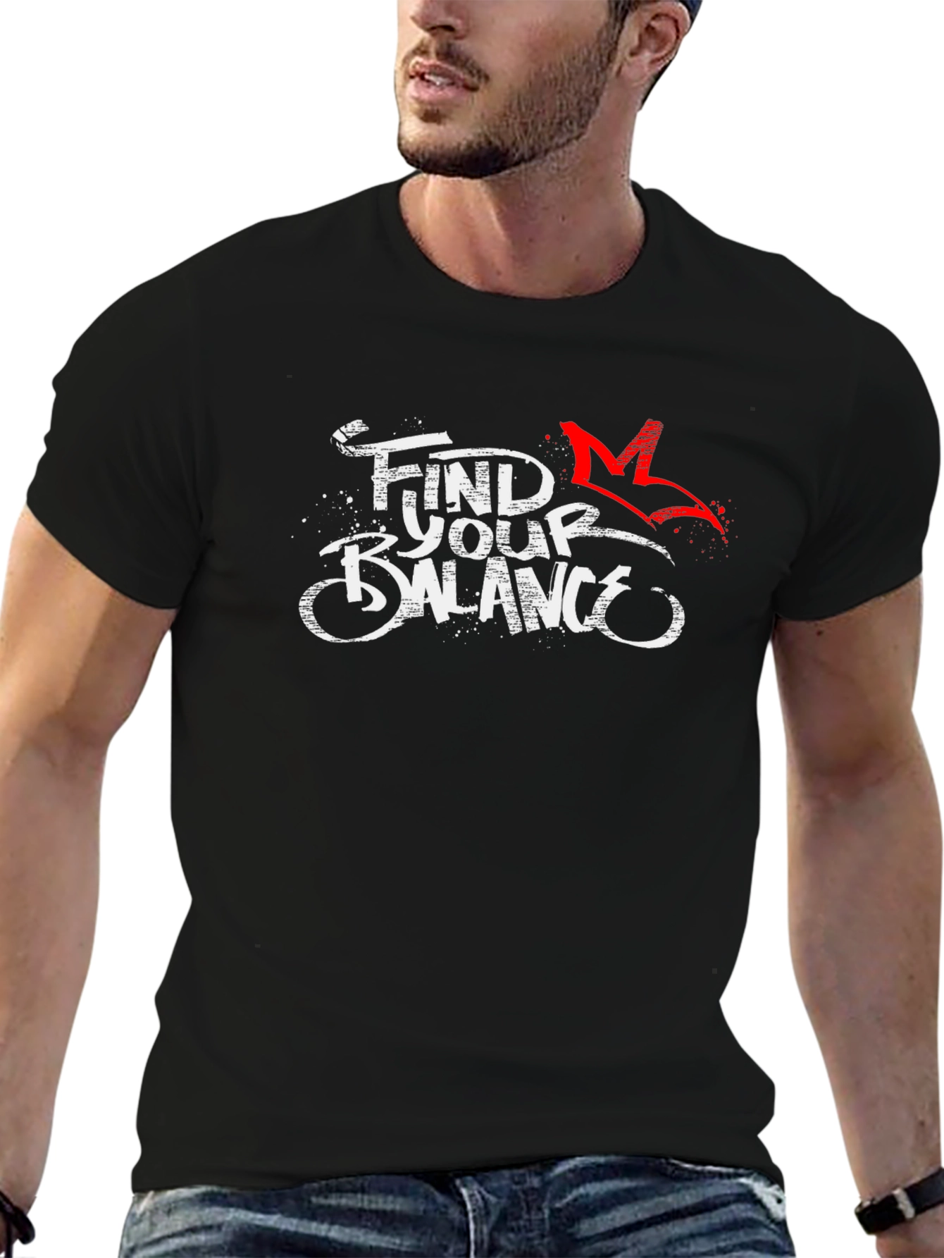 Find Your Balance Black Graphic Tee