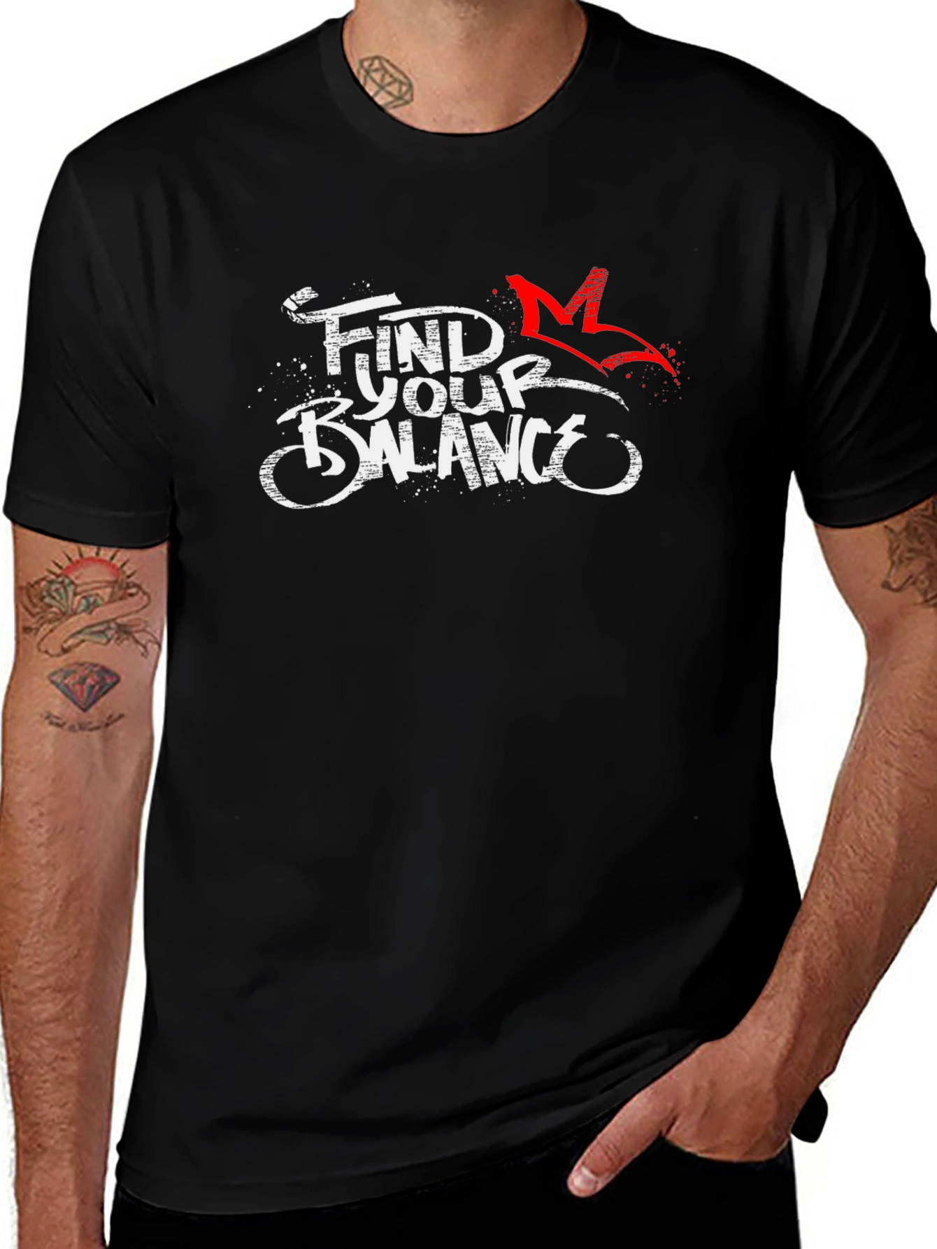Find Your Balance Black Graphic Tee