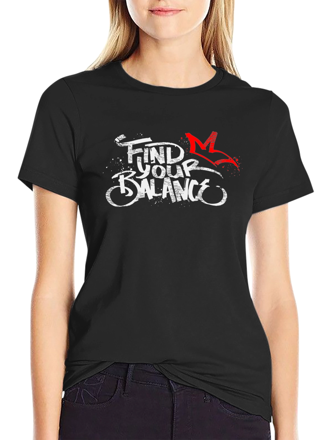 Find Your Balance Black Graphic Tee