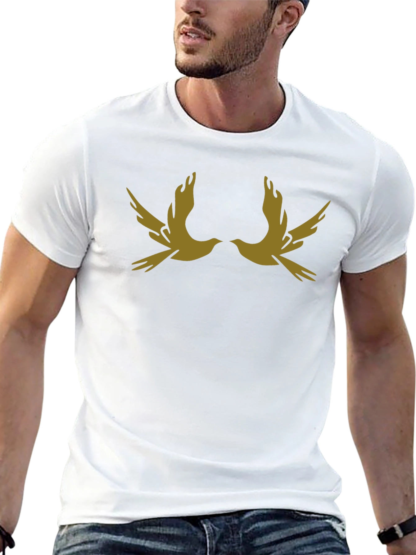 Two Doves Black Graphic Tee - Stylish Casual Wear
