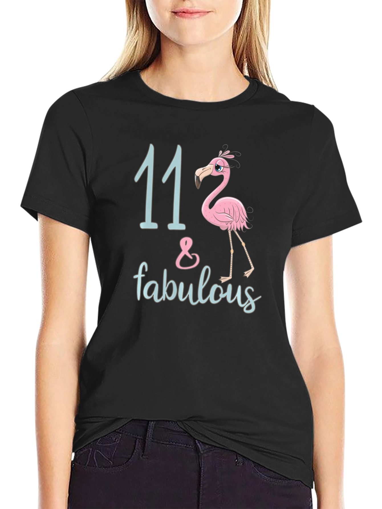 11 & Fabulous Flamingo Birthday T-Shirt