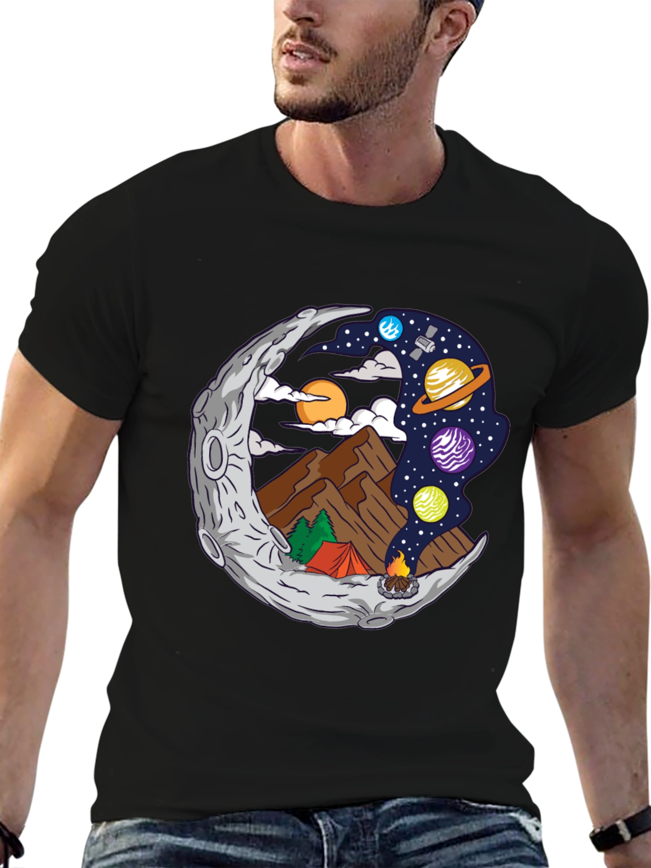 Camping Moon T-Shirt - Adventure Awaits!