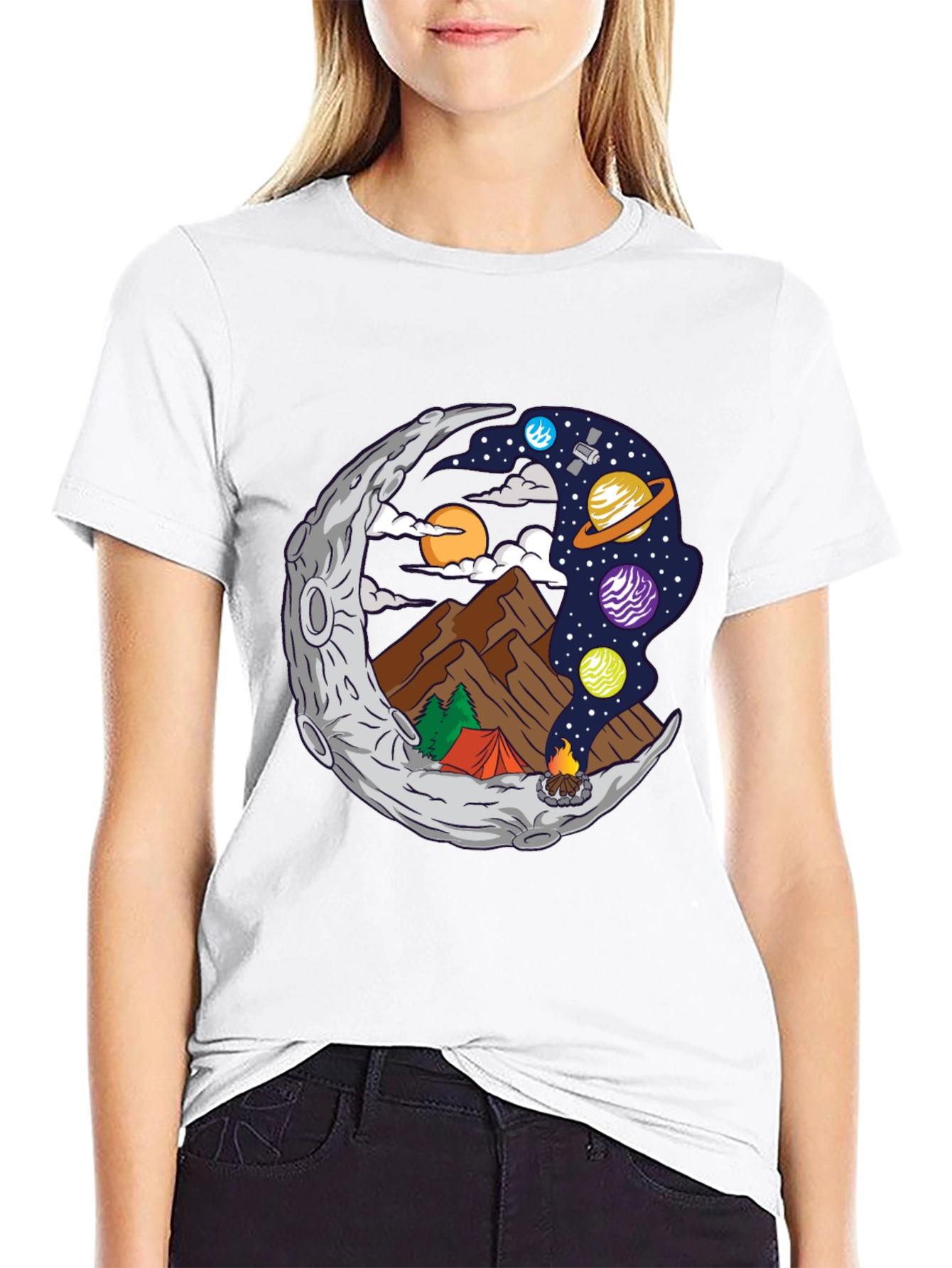 Camping Moon T-Shirt - Adventure Awaits!