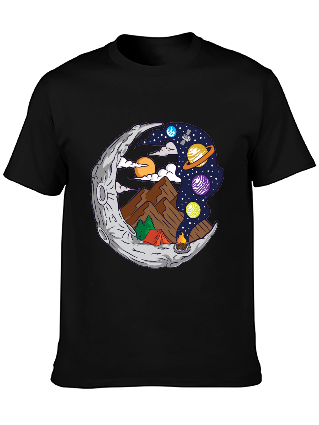 Camping Moon T-Shirt - Adventure Awaits!