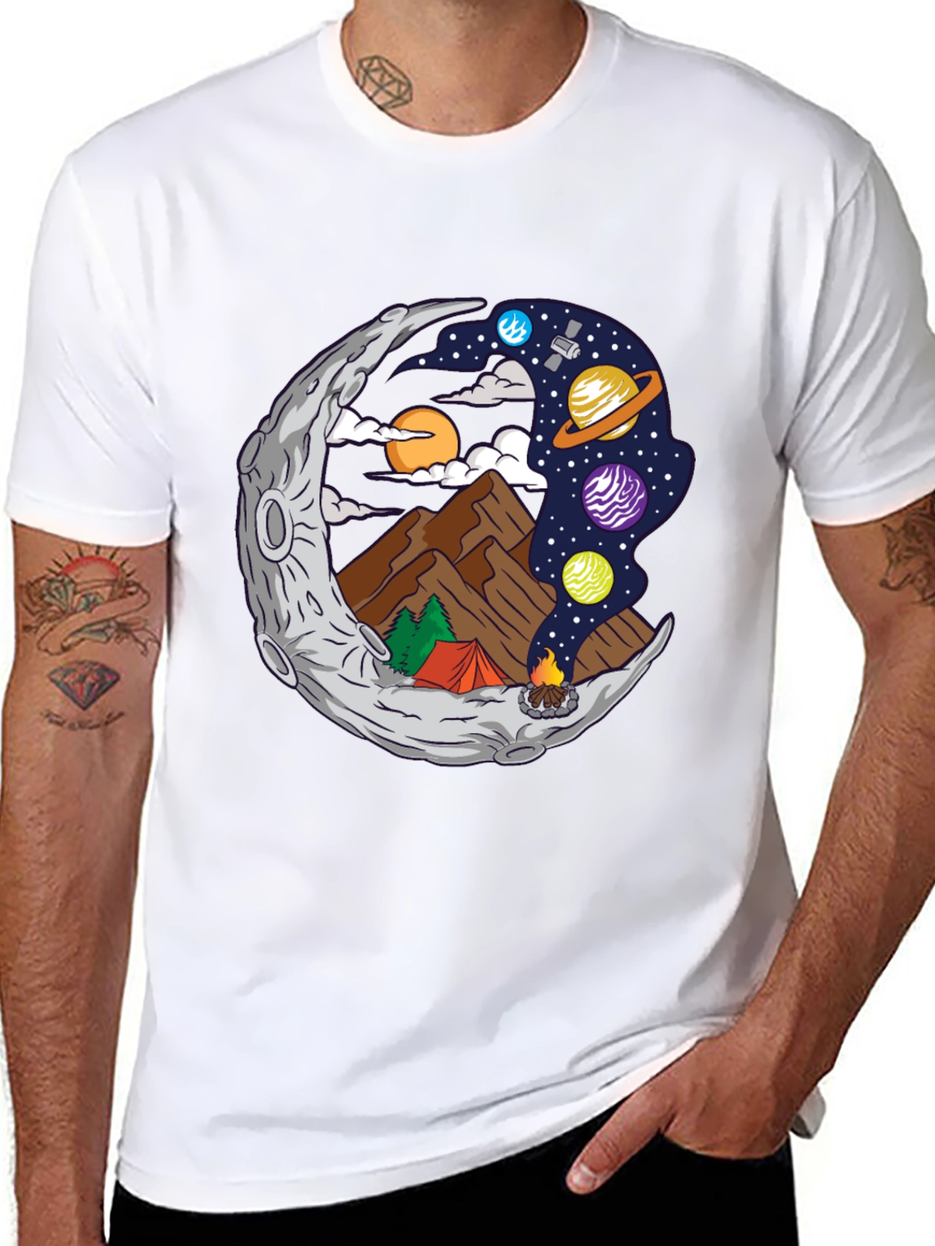 Camping Moon T-Shirt - Adventure Awaits!
