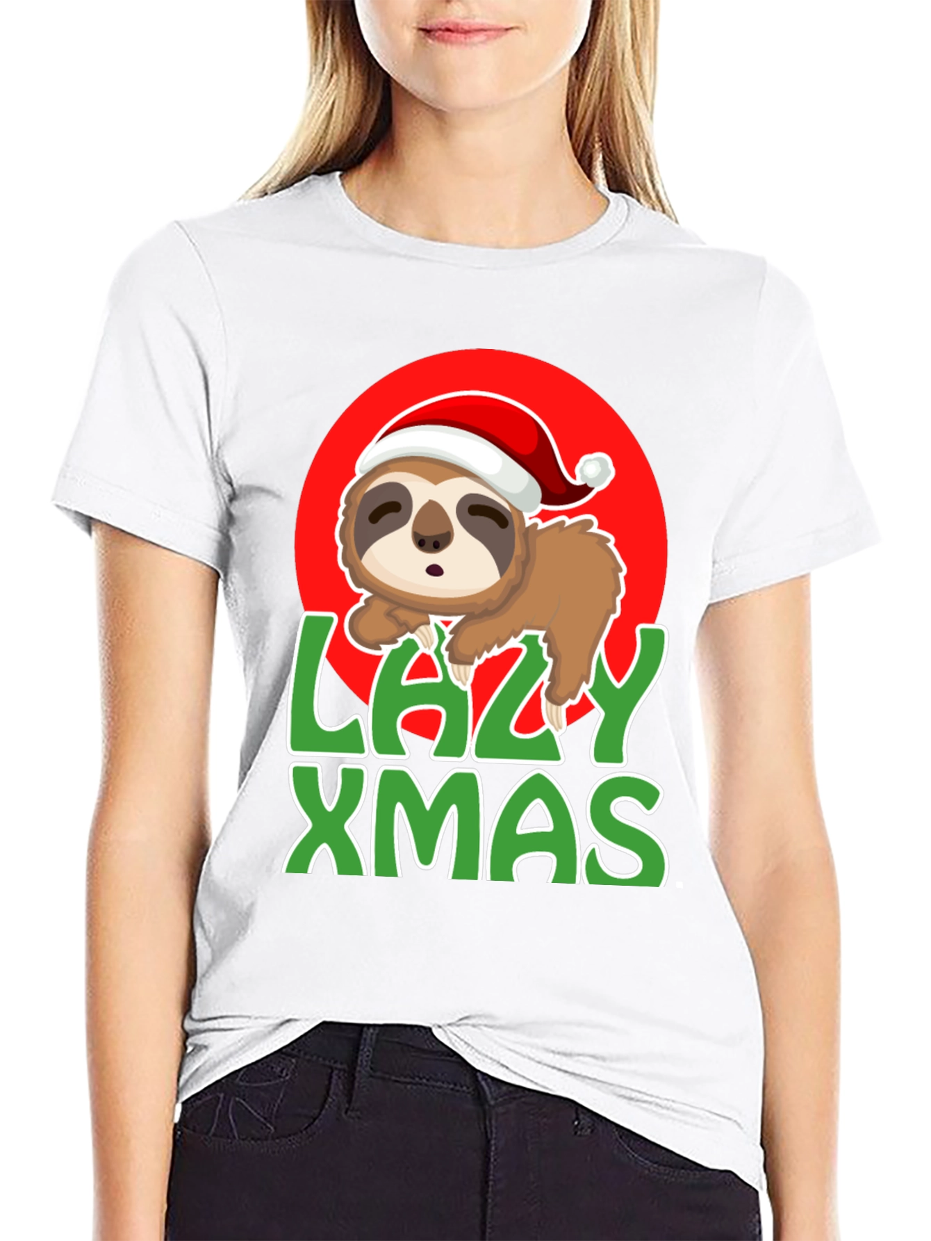 Lazy Xmas Sloth Graphic Tee