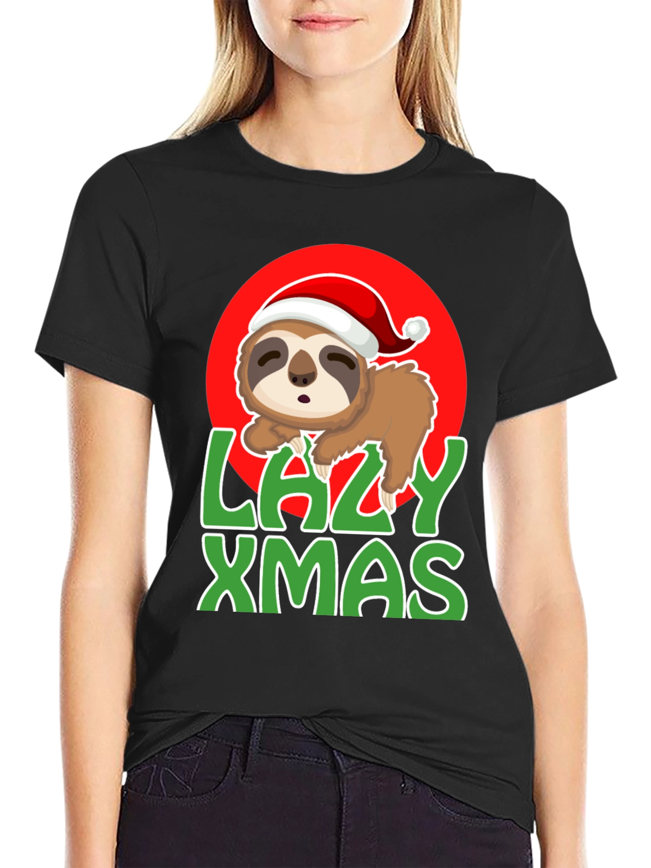 Lazy Xmas Sloth Graphic Tee