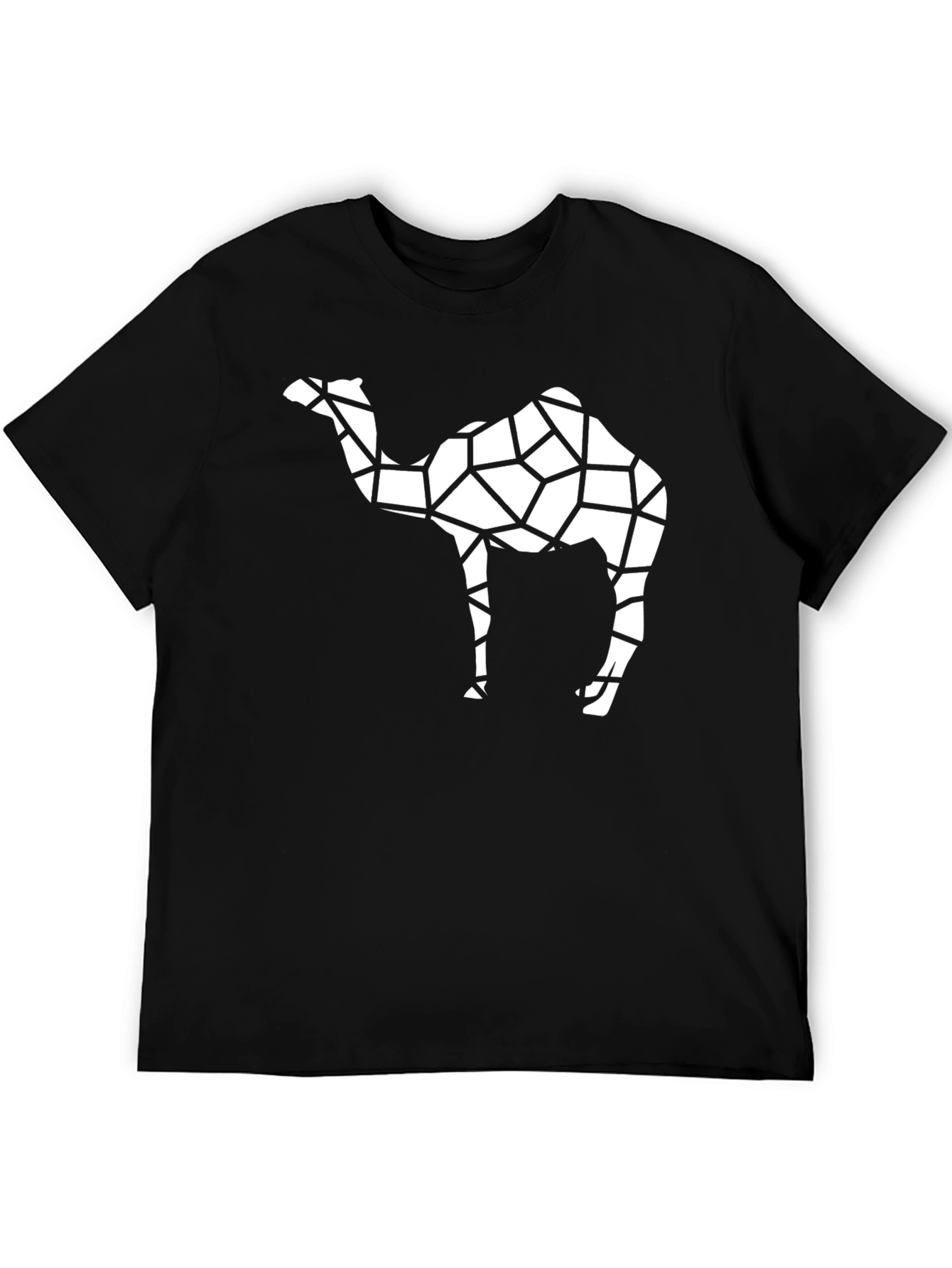 Geometric Camel Graphic Tee - Black