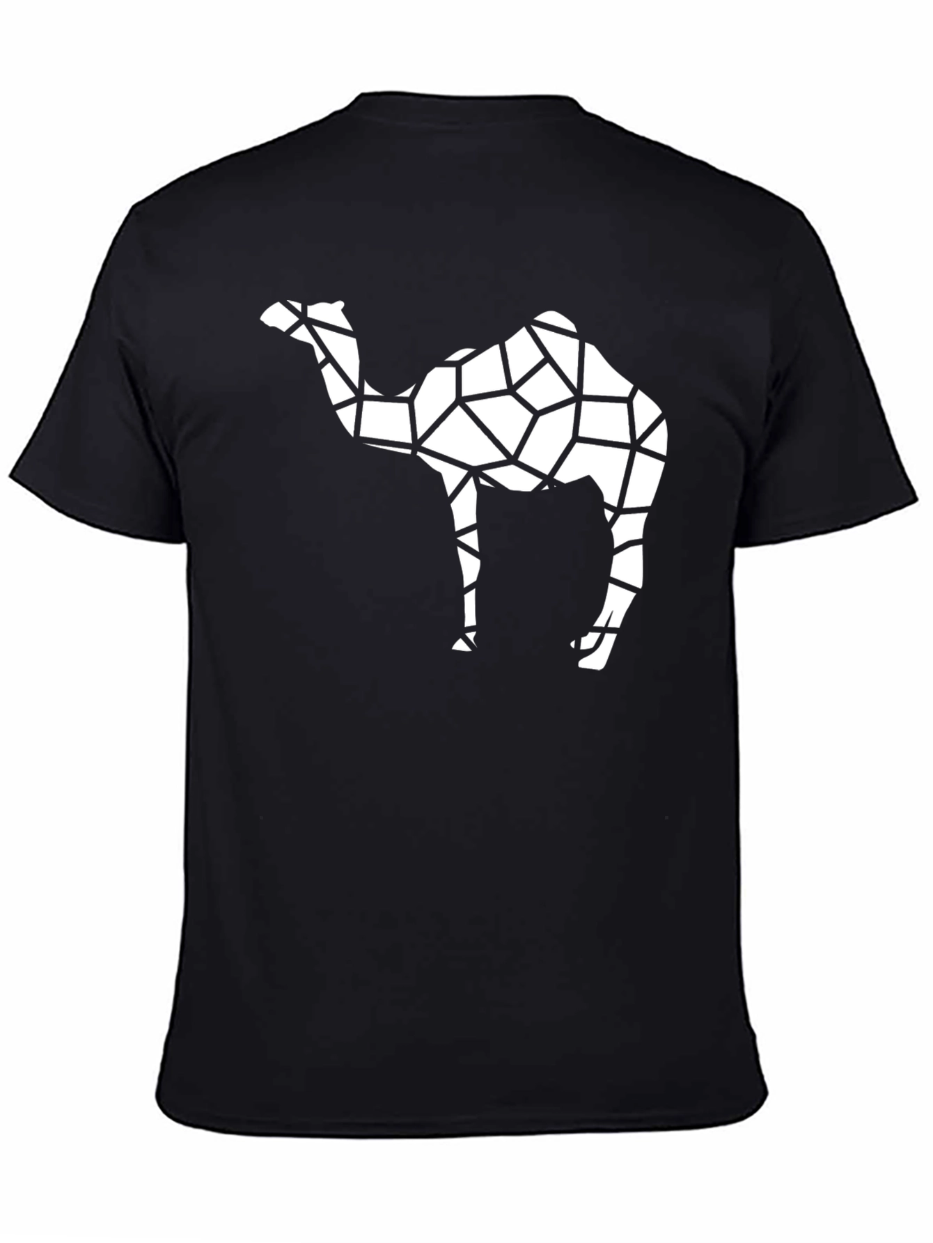 Geometric Camel Graphic Tee - Black