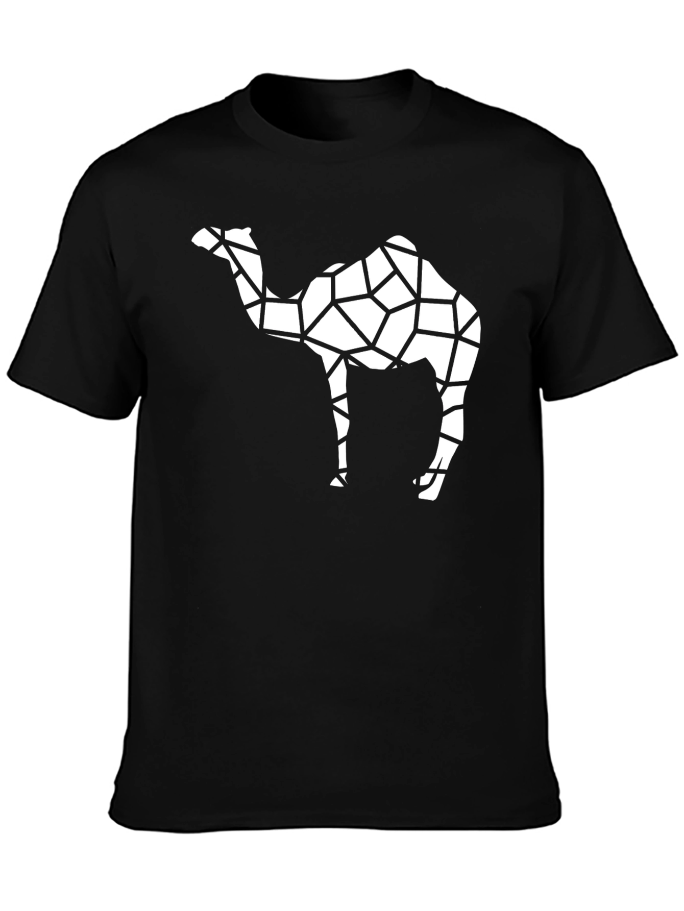 Geometric Camel Graphic Tee - Black