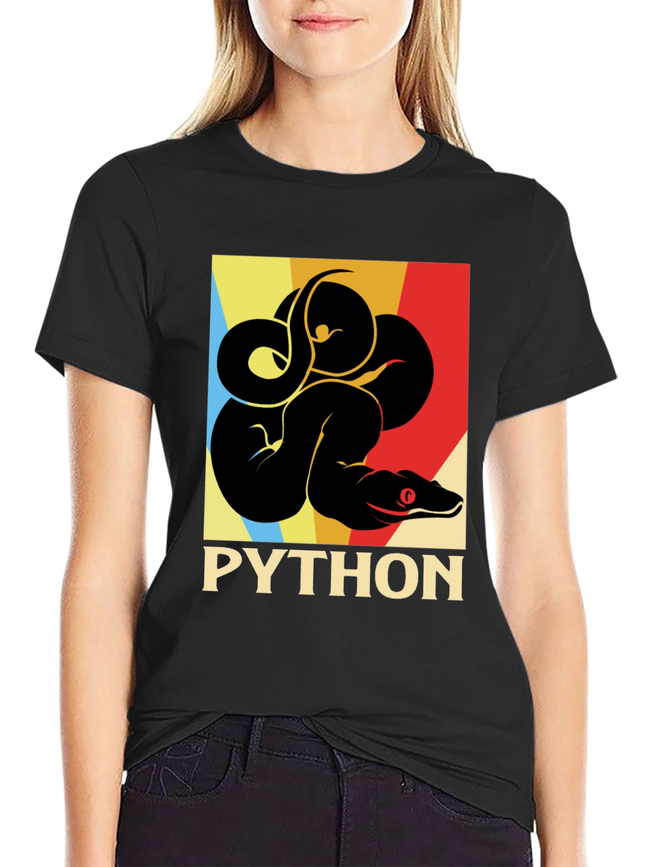 Python Snake Retro Graphic T-Shirt