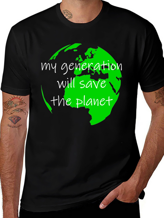Eco-Friendly Save the Planet Graphic T-Shirt