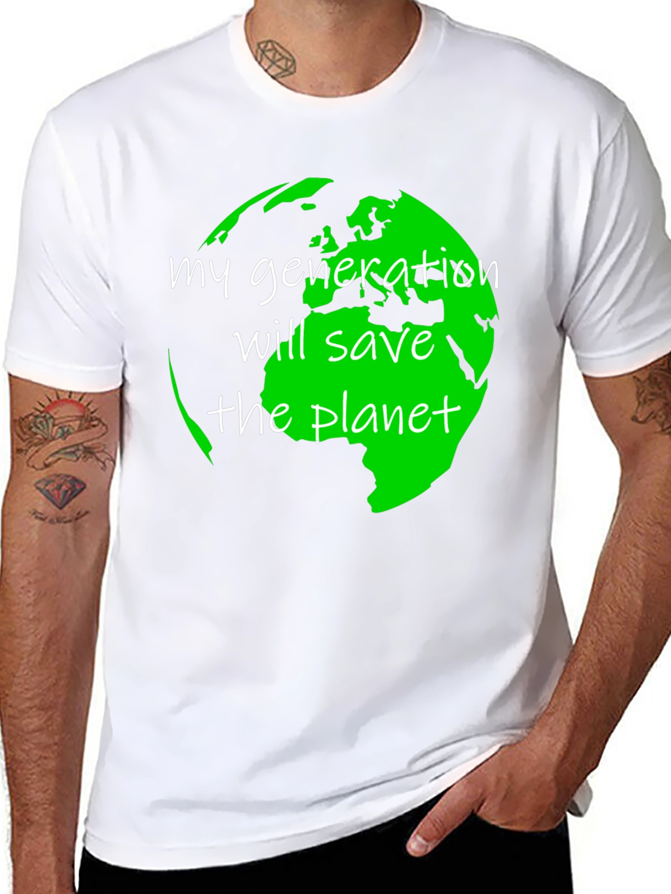 Eco-Friendly Save the Planet Graphic T-Shirt