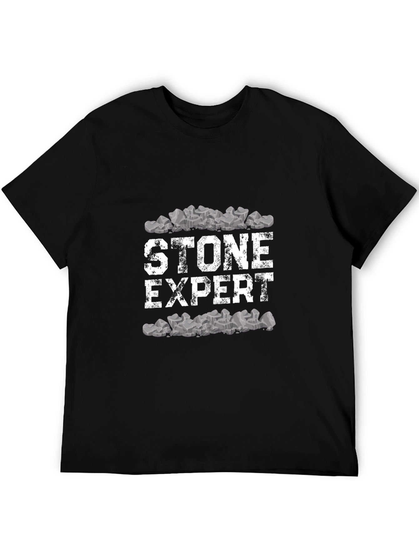 Stone Expert Graphic Tee - Black Cotton Comfort