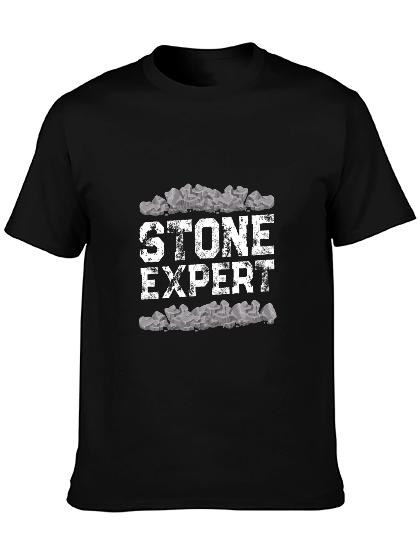 Stone Expert Graphic Tee - Black Cotton Comfort