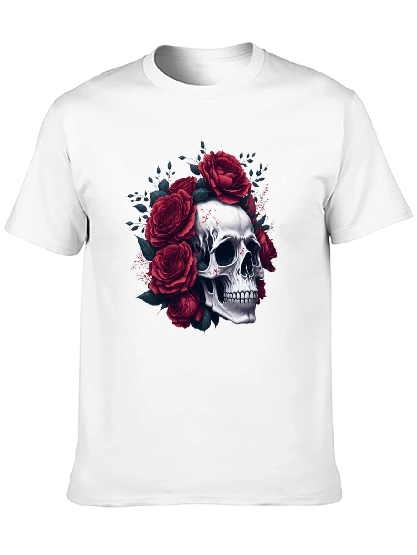 Skull & Roses Graphic Tee - Edgy Style
