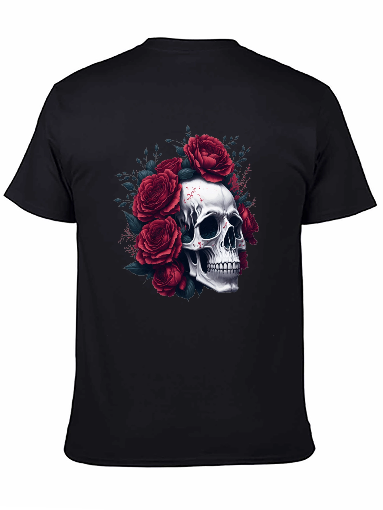 Skull & Roses Graphic Tee - Edgy Style