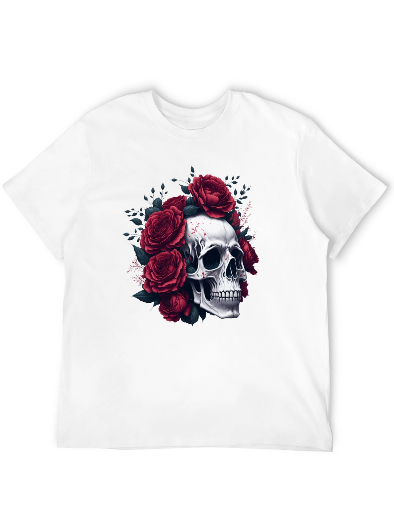 Skull & Roses Graphic Tee - Edgy Style
