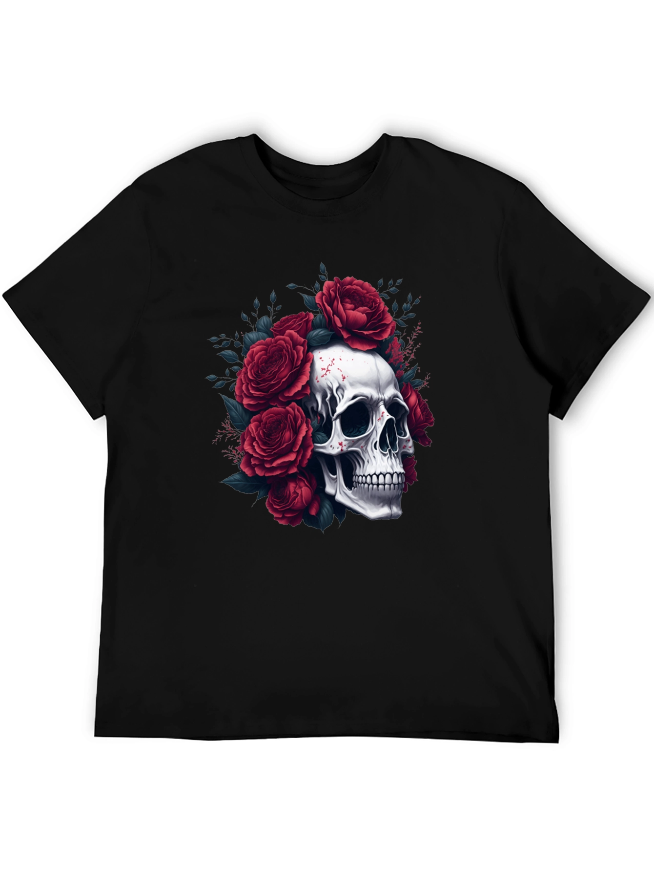 Skull & Roses Graphic Tee - Edgy Style